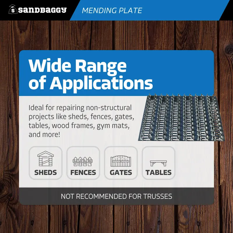 6" X 6" Steel Mending Plate For Wood (Hot Dipped Galvanized) 4