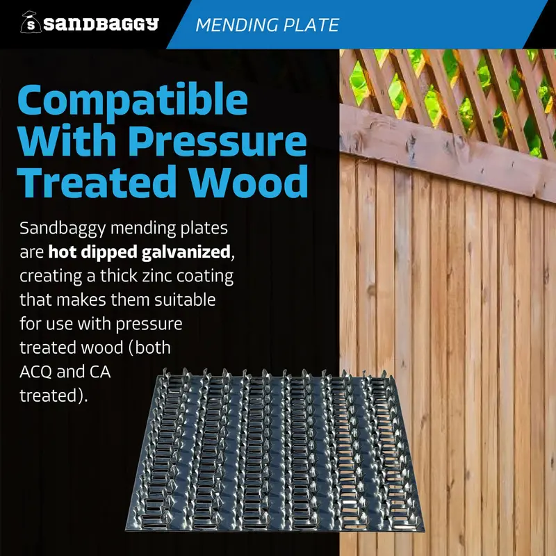6" X 6" Steel Mending Plate For Wood (Hot Dipped Galvanized) 7