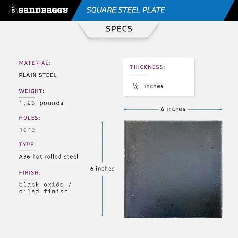 6” X 6” X 1/8” Square Steel Plate - Hot Rolled Steel Sheet 3