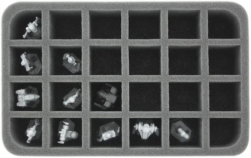 60 Mm Half-Size Foam Tray With 24 Slots For Battletech Mechs 1