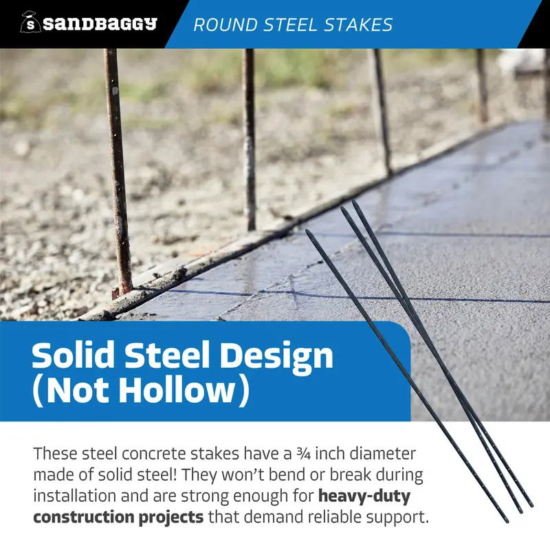60" Round Steel Concrete Form Stakes With Nail Holes 6