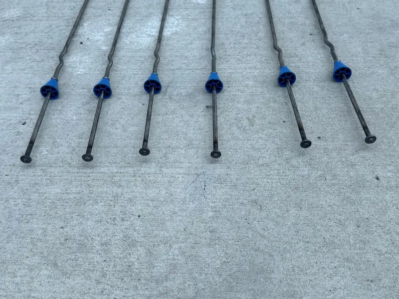 60" X 4 ¾" Standard Snap Ties For Concrete Forms (Short End) - 1" Plastic Cones 10
