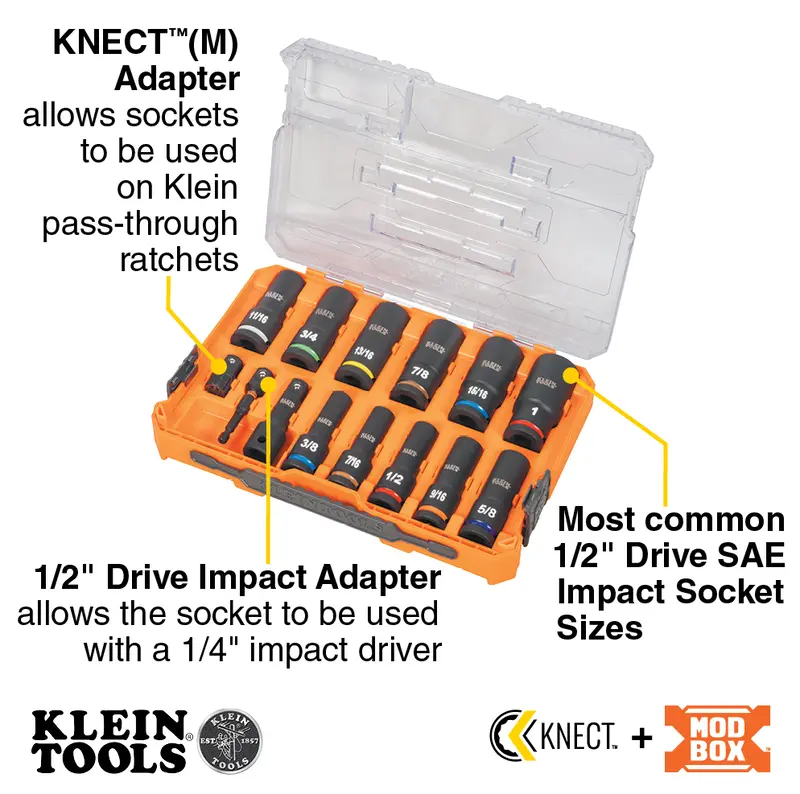 65111Impct 14Pc Deep Impct 1/2Dr Sckt 1