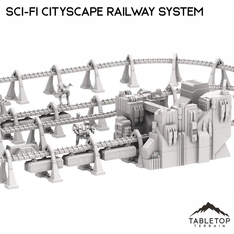 6Mm Sci-Fi Cityscape Elevated Rail System 1