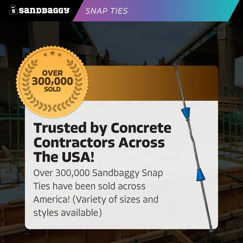 7" X 4 ¾" Standard Snap Ties For Concrete Forms (Short End) - 1" Plastic Cones 8
