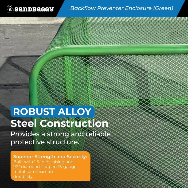 72" X 36" X 36" Durable Backflow Security Cage – Backflow Preventer Enclosure (Green) 4