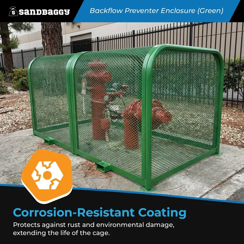 72" X 36" X 36" Durable Backflow Security Cage – Backflow Preventer Enclosure (Green) 6