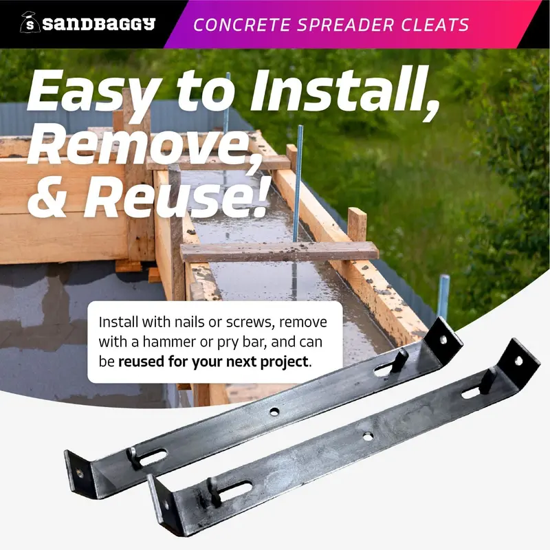 8" Concrete Spreader Cleats - Sizes For ¾" Or 1⅛" Plywood - Form Clips 3