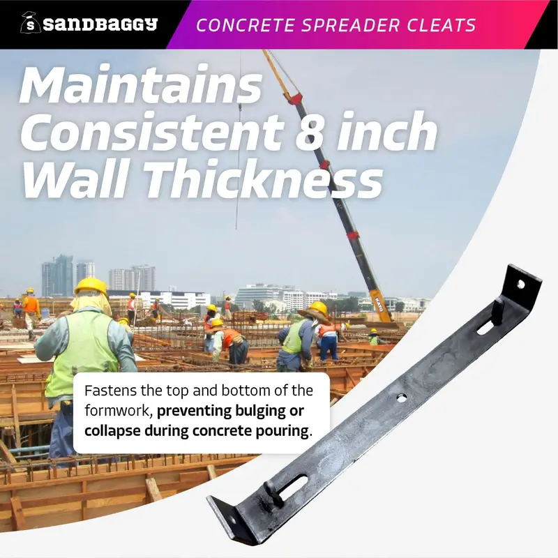 8" Concrete Spreader Cleats - Sizes For ¾" Or 1⅛" Plywood - Form Clips 4