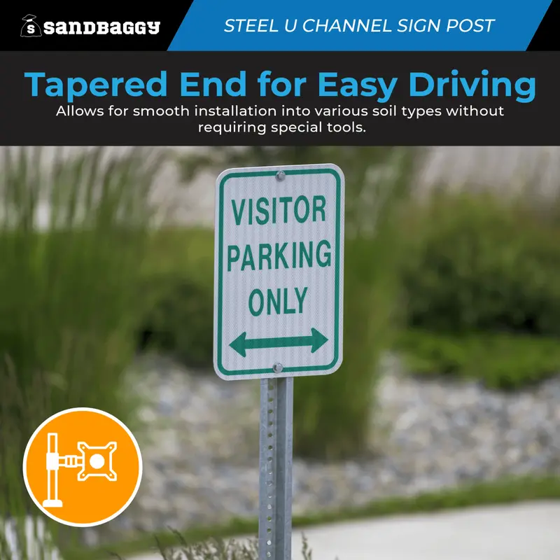 8 Ft Steel U Channel Sign Post - Galvanized 7