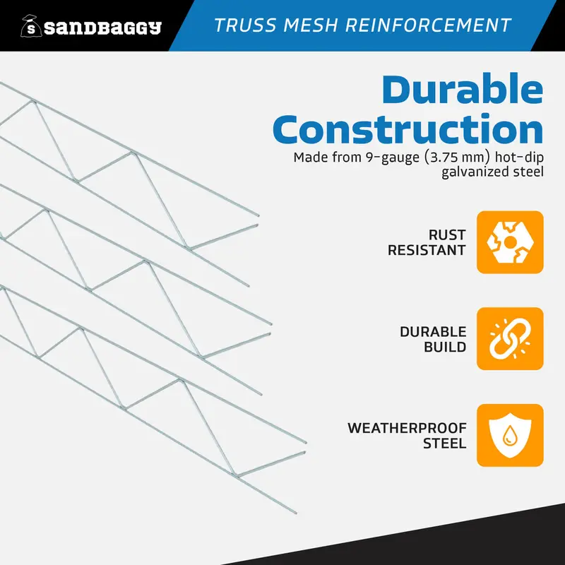 8 Ft Truss Mesh Reinforcement - Hot Dipped Galvanized (92" L X 6" W) 4