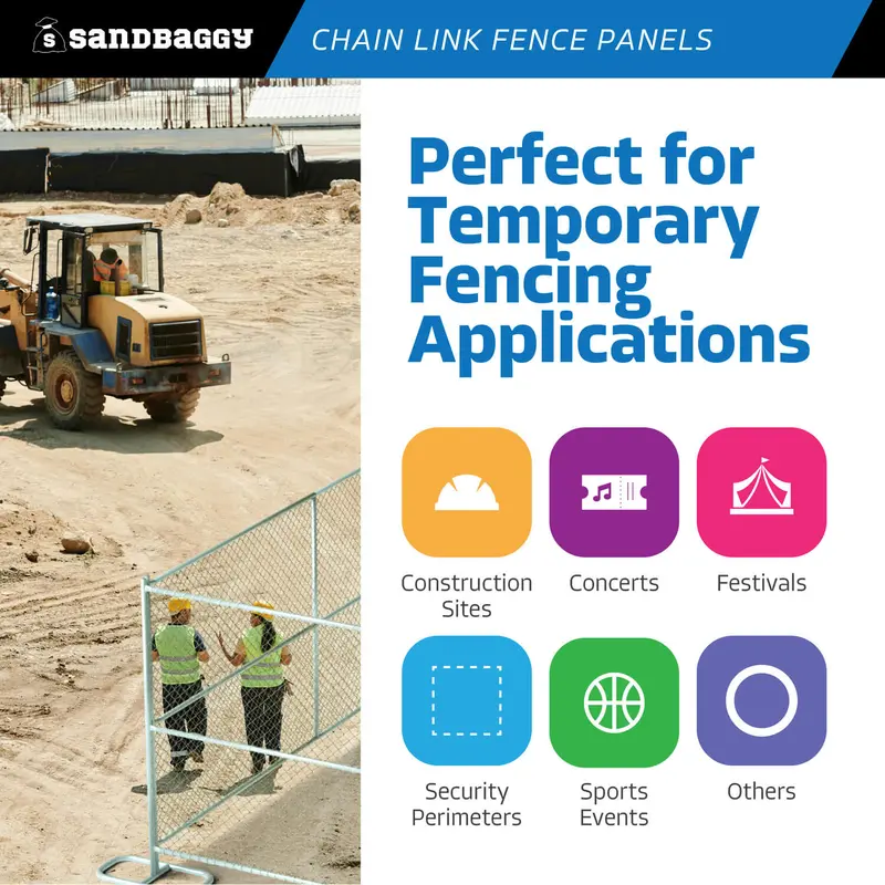 8 Ft X 10 Ft Temporary Chain Link Fence Panel (Galvanized) 5