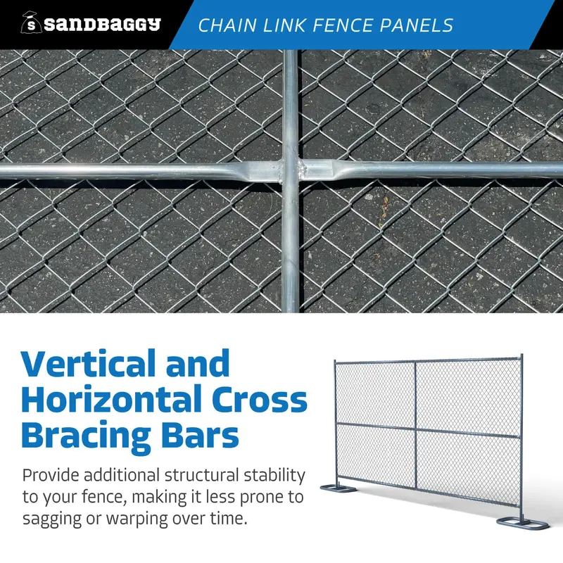 8 Ft X 10 Ft Temporary Chain Link Fence Panel (Galvanized) 6
