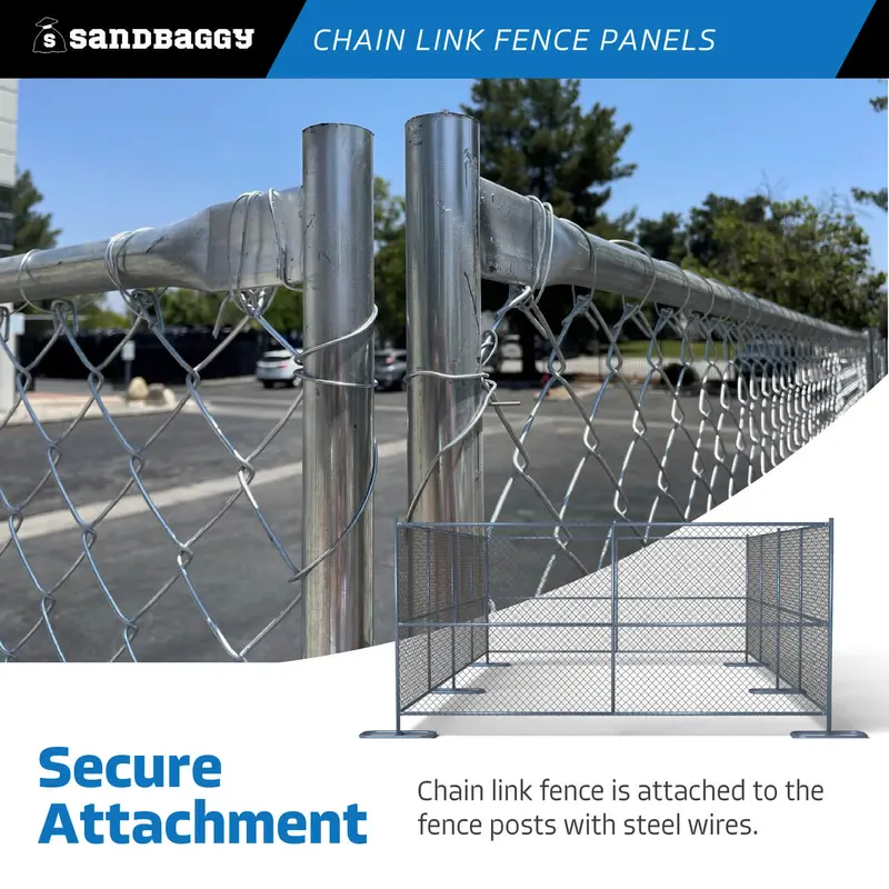 8 Ft X 10 Ft Temporary Chain Link Fence Panel (Galvanized) 9