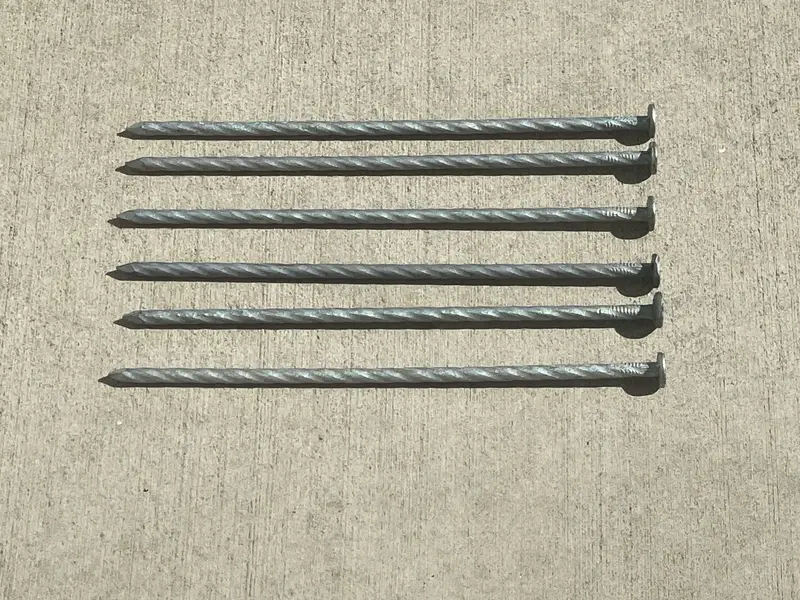 8 In. Galvanized Spiral Landscape Edging Spikes - 4 Gauge Steel 10