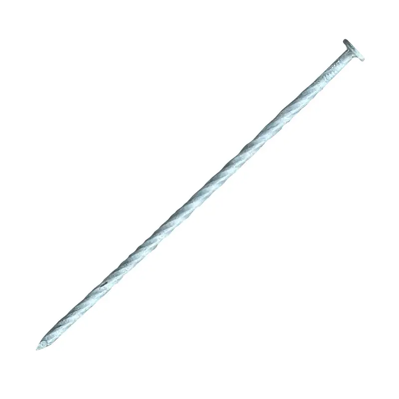 8 In. Heavy Duty Galvanized Spiral Artificial Turf Nails - 4 Gauge Steel 1