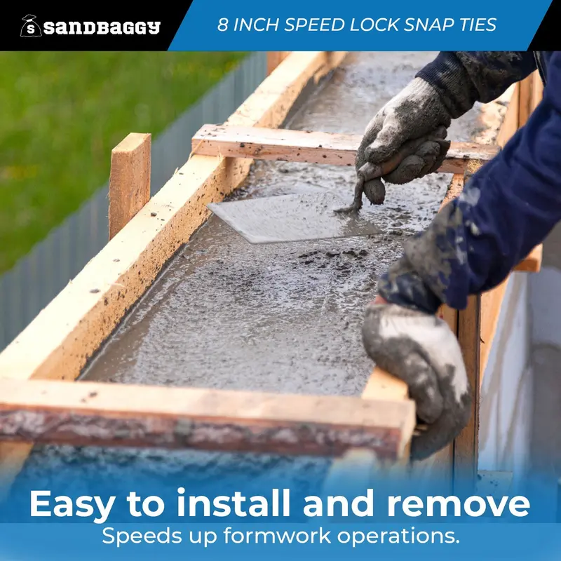 8" Speed Lock Snap Tie For Concrete Walls With Self-Centering Cone 5