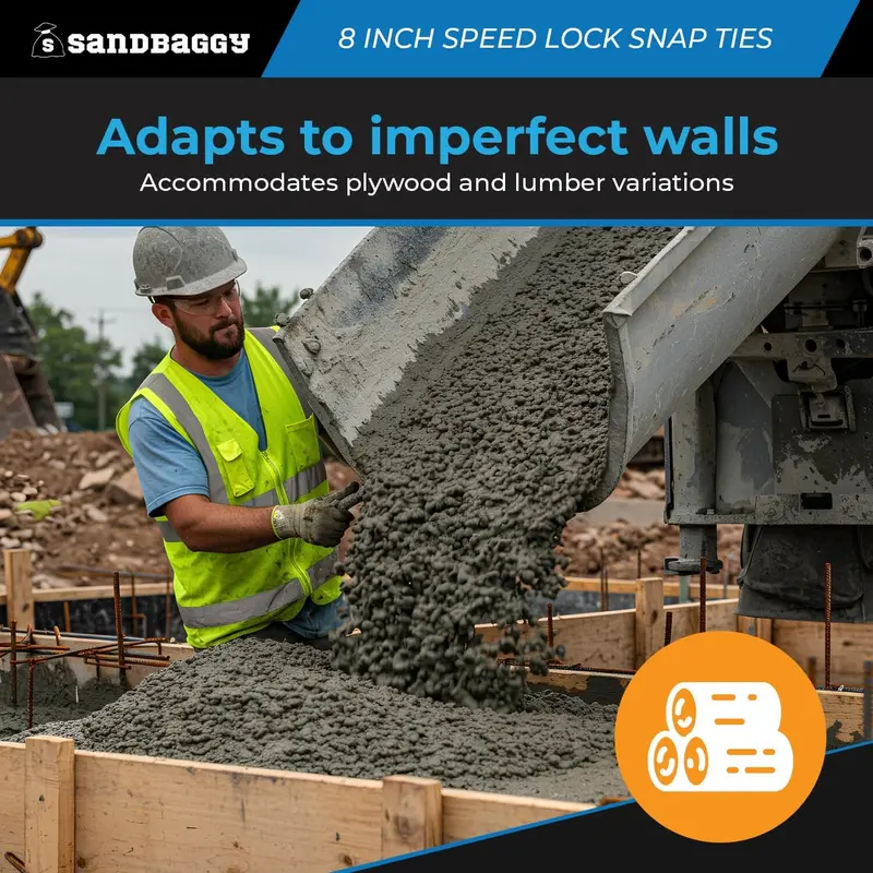 8" Speed Lock Snap Tie For Concrete Walls With Self-Centering Cone 6