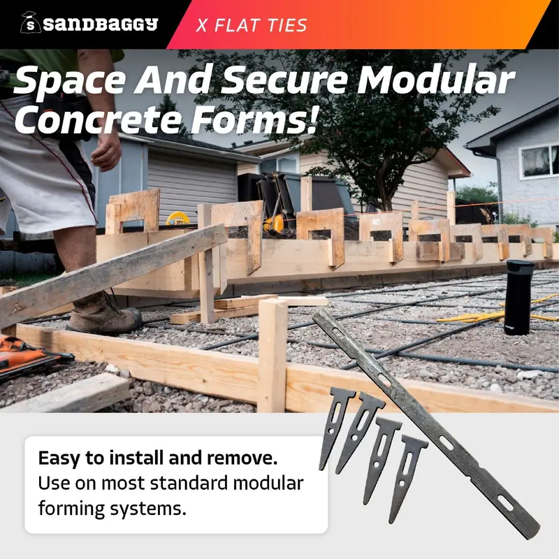 8" X Flat Ties For Concrete Forms - 11 Gauge Steel 4