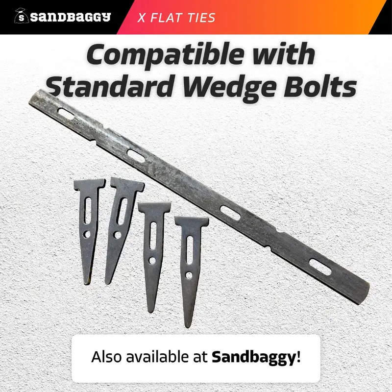 8" X Flat Ties For Concrete Forms - 11 Gauge Steel 6