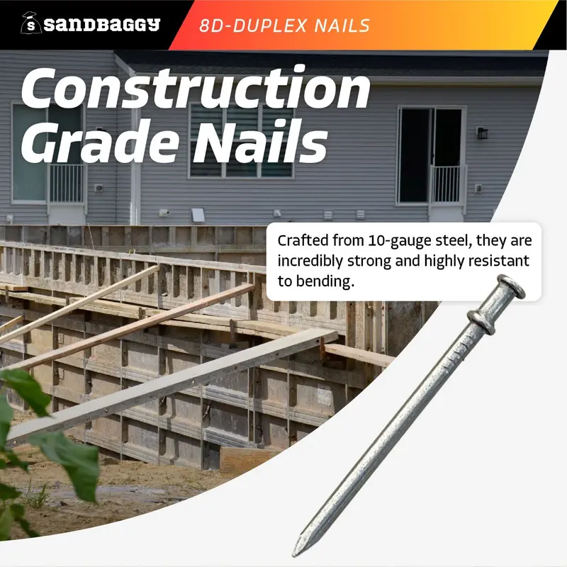 8D Duplex Nails (2.55" Long) - Concrete Forms & Scaffolding - 10 Gauge Steel 5