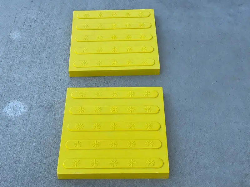 Ada Tiles - Wayfinding Directional Pavers (Uv Protected) - Cast In Place - 11.75" X 11.75" X 1.25", Yellow 3