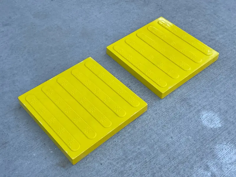 Ada Tiles - Wayfinding Directional Pavers (Uv Protected) - Cast In Place - 11.75" X 11.75" X 1.25", Yellow 4