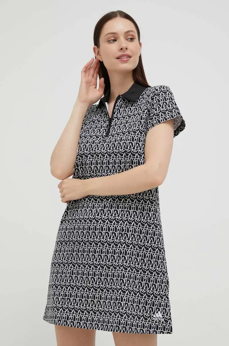 Adidas Allover Graphic Polo Dress - Ic5707 1