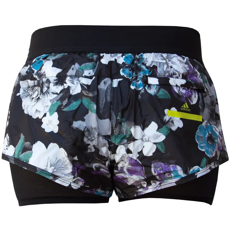 Adidas By Stella Mccartney Womens Run Dark Blossom 2-In-1 Short Black/Deep Forest Purple Ax7269 3