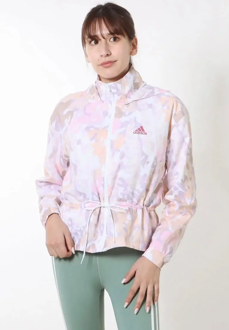 Adidas Graphic Windbreaker White Pink Ic0555 1