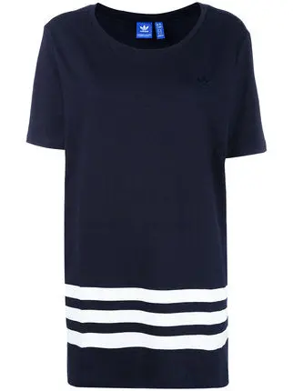 Adidas Originals Navy Striped Oversize T-Shirt Bk6040 2