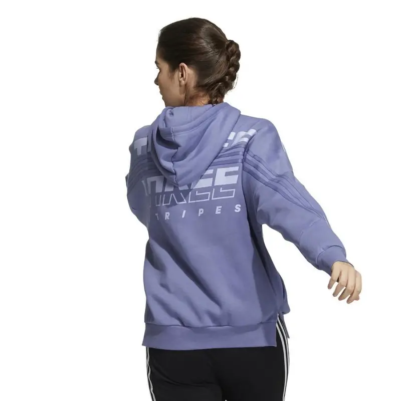 Adidas Women's Sweat Hoodie Loose Fit Full Zipper Gt6362 2