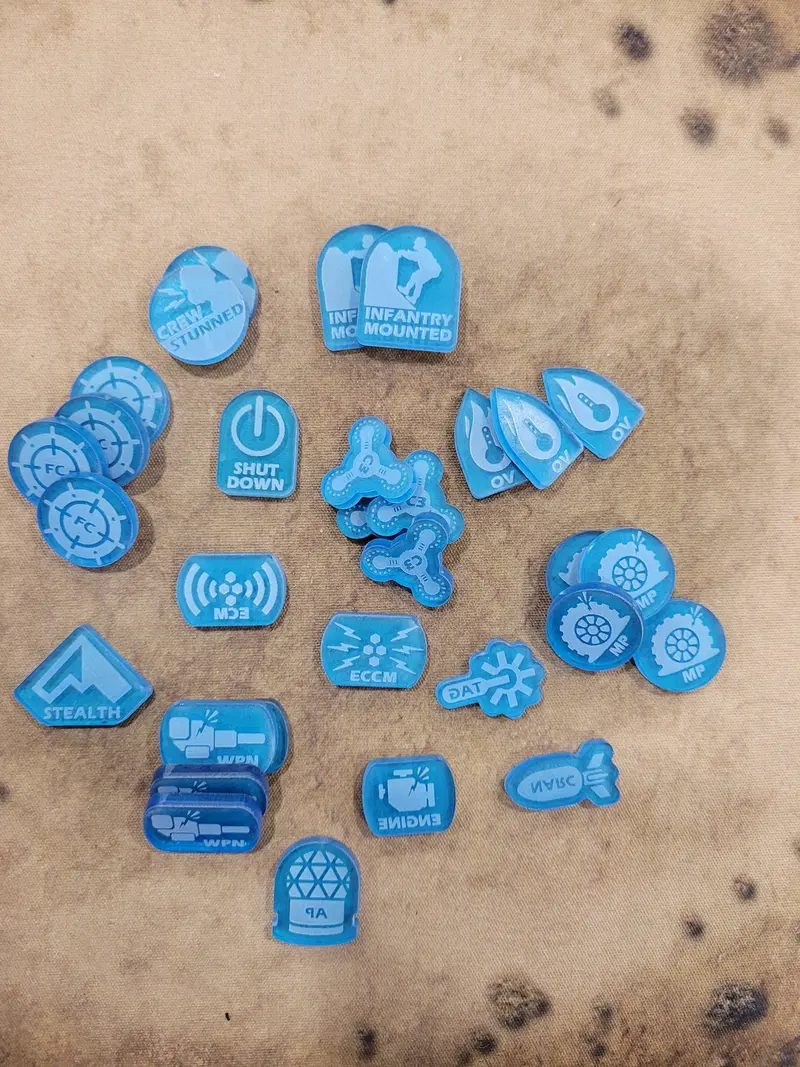 Alpha Strike Gaming Markers Set (31 Markers)- Blue 1