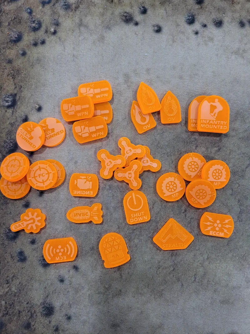 Alpha Strike Gaming Markers Set (31 Markers)- Orange 1