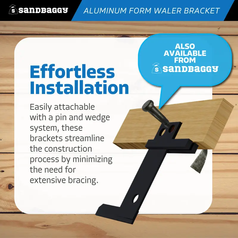 Aluminum Concrete Form Waler Bracket - Dual Hole Design - 2" W X 6" L 5