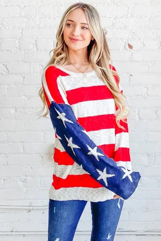 American Flag Long Sleeve Sweater 2