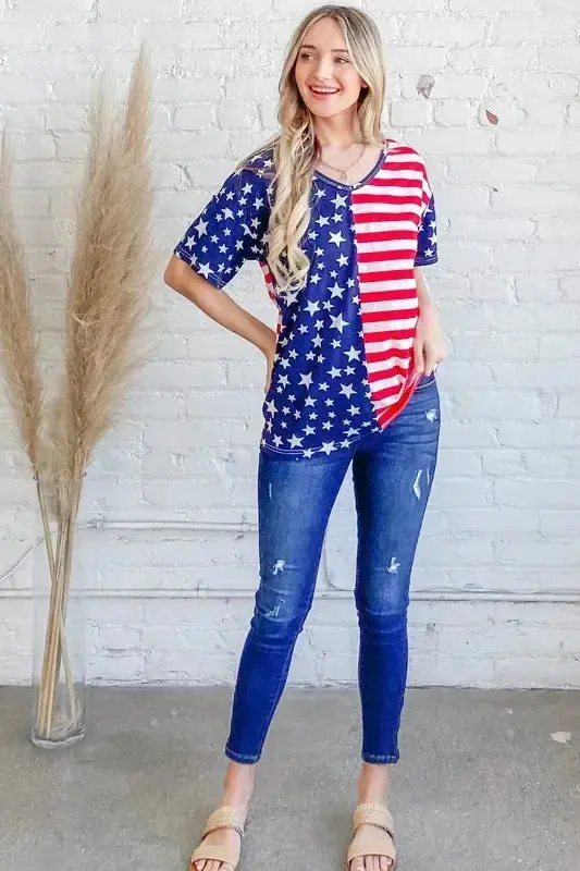 American Flag Short Sleeve Top 1