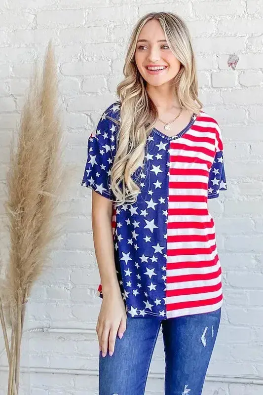 American Flag Short Sleeve Top 1