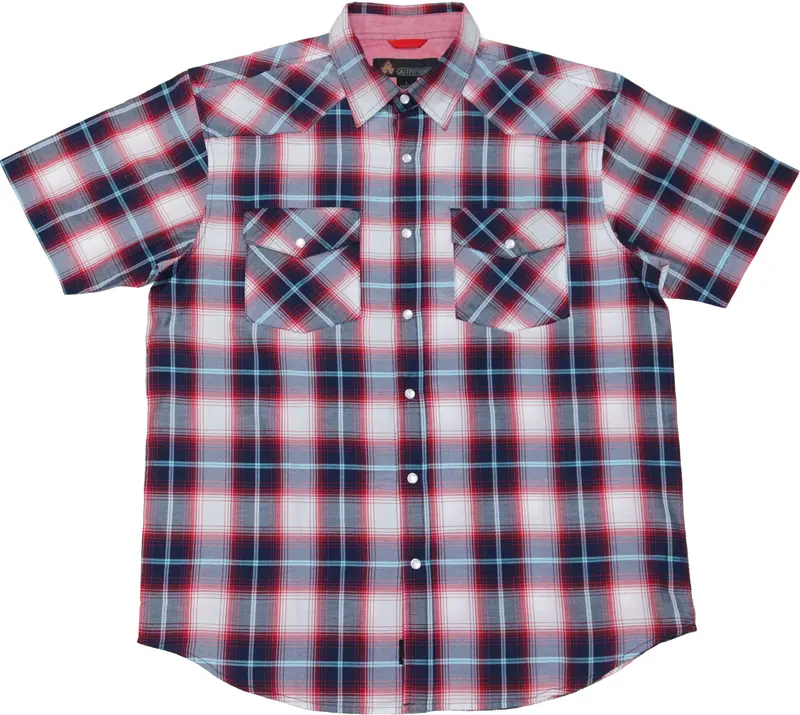 Americaware Men’s Short-Sleeve Button-Up Shirt with Non-Slip Grip Design