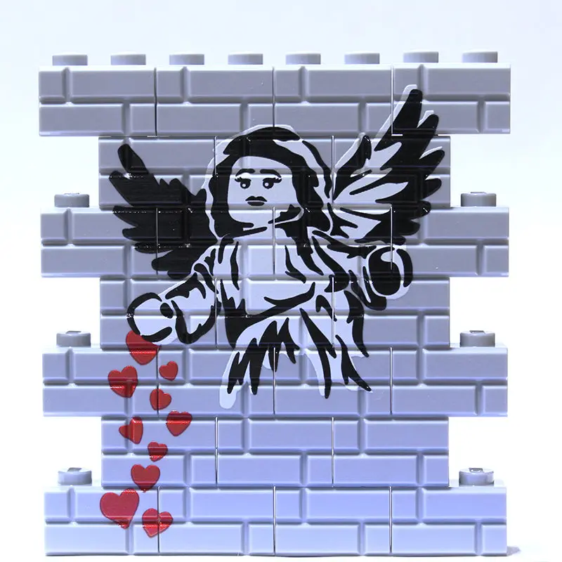 Angel Hearts Romantic Graffiti Wall Art