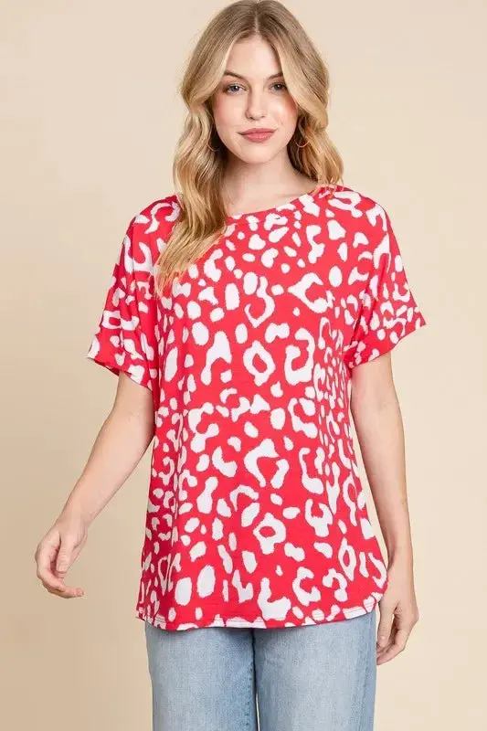 Animal Print Stretchy T-Shirt 1