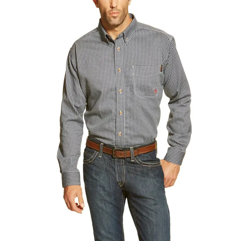 Ariat Fr Blue Multi Plaid Work Shirt #10013513 1