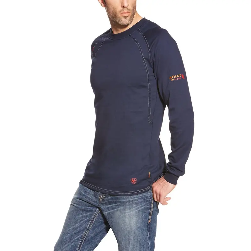 Ariat Fr Navy Long Sleeve Work Crew Shirt #10012256 1
