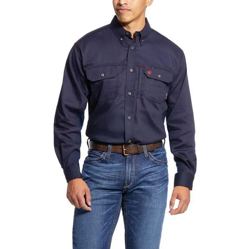 Ariat Fr Navy Solid Vent Work Shirt 2