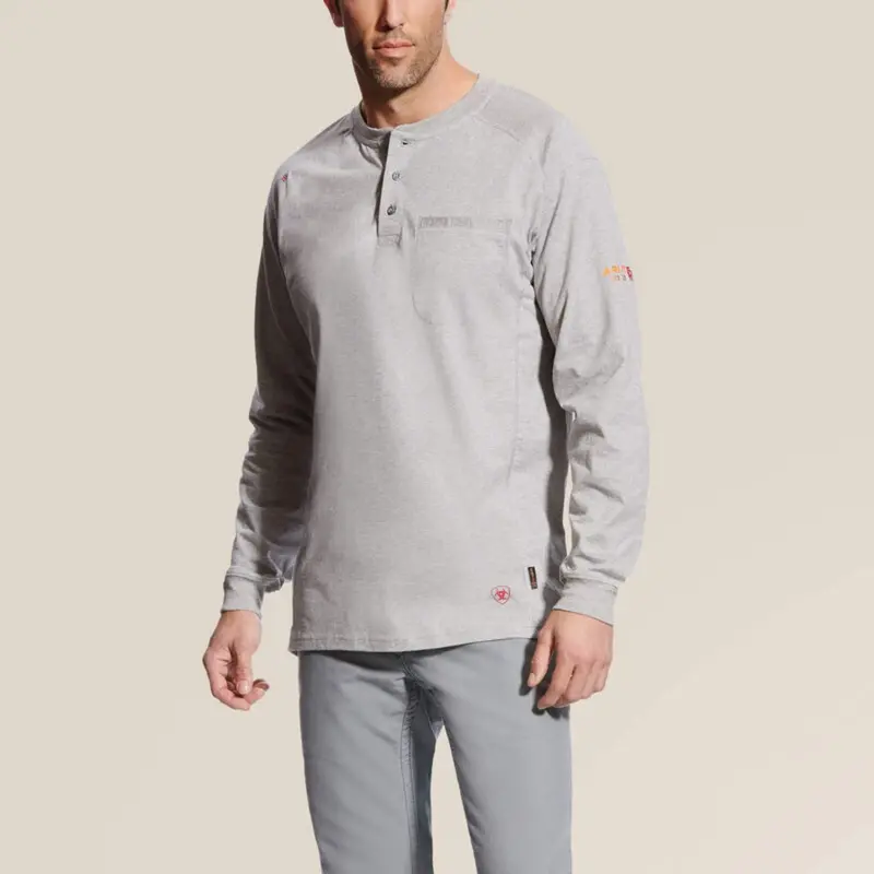 Ariat Men's Fr Chest Pocket Long Sleeve Henley 1