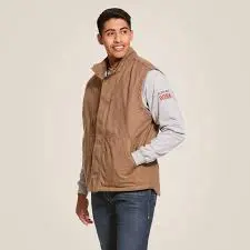 Ariat Men's Fr Workhorse Insulated Vest Khaki #10024031 3