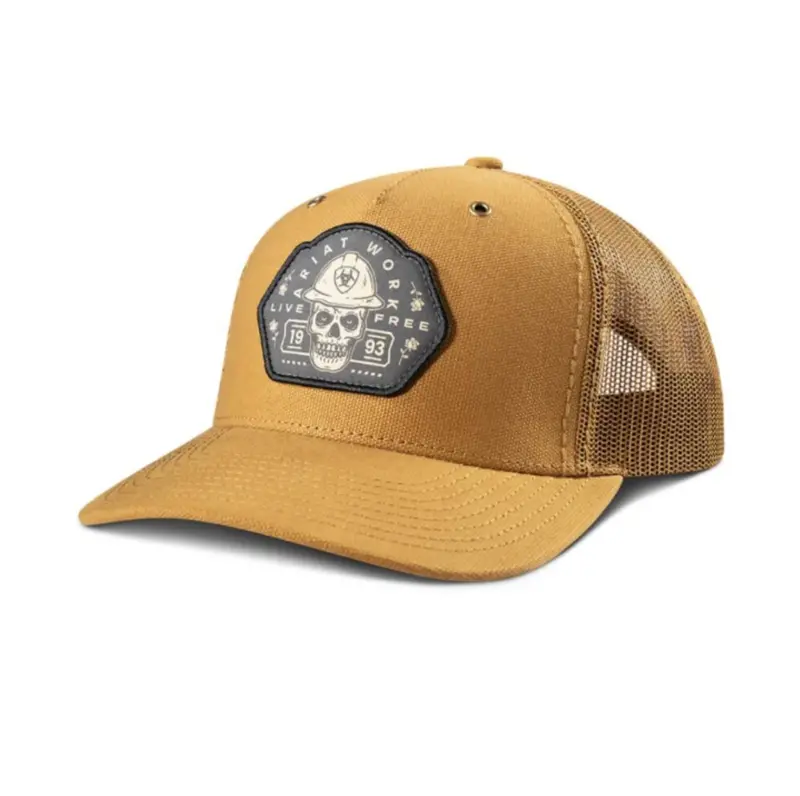 Ariat Men's Hard Hat Skull Graphic Patch Mesh Back Hat 1