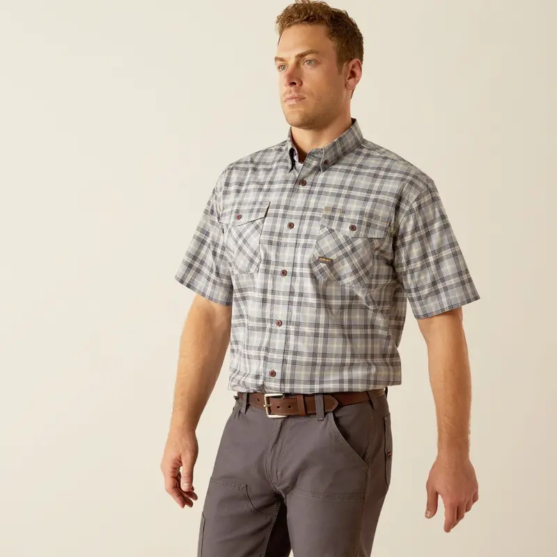 Ariat Men's Made Tough Durastretch Button-Down Short Sleeve Work Shirt 1