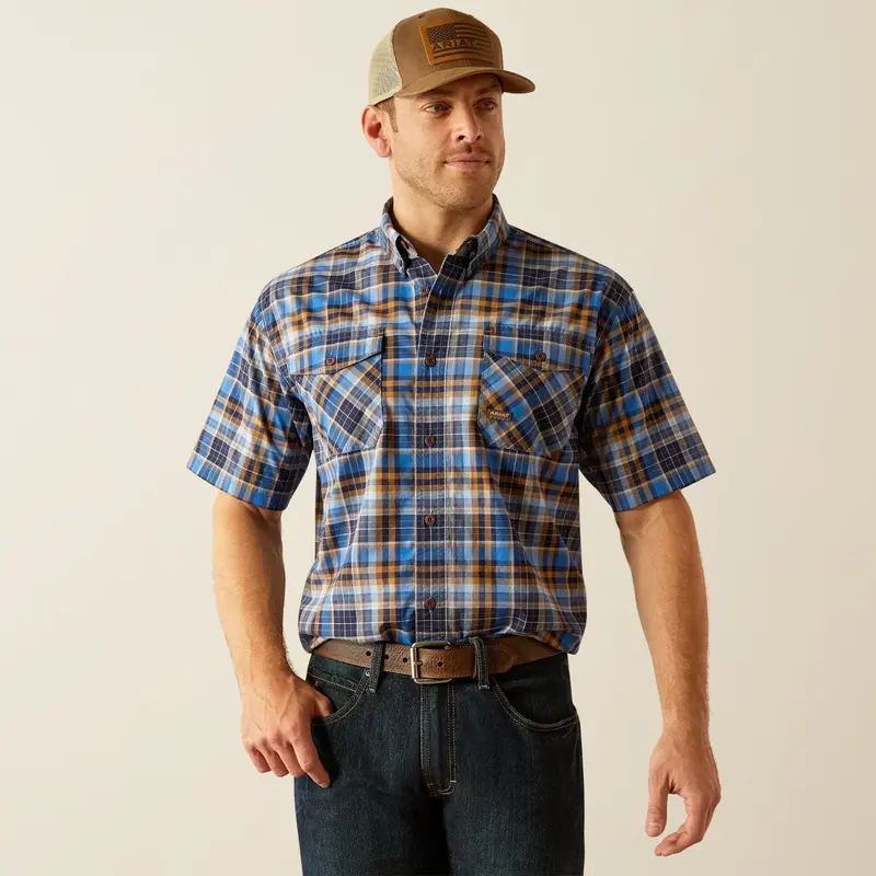 Ariat Men's Made Tough Durastretch Button-Down Short Sleeve Work Shirt 1