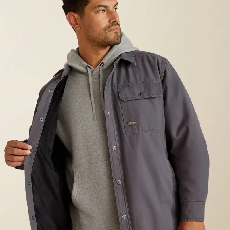 Ariat Men's Rebar Canvas Snap-Button Front Shirt Jacket 2